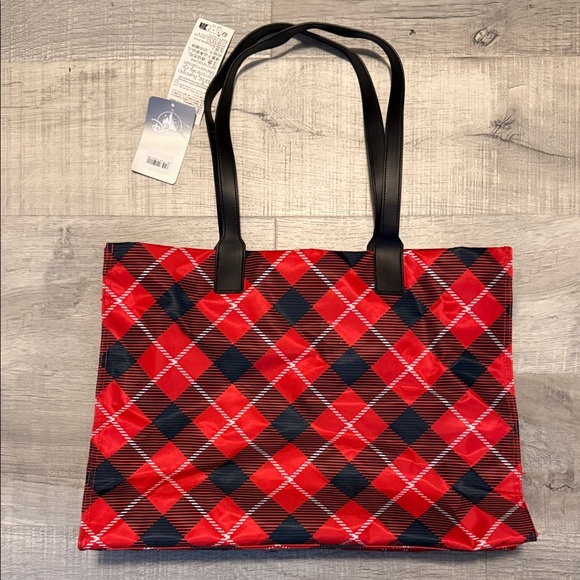 Disney Red and Black Plaid Tote with Mickey Mouse - Picture 4 of 7